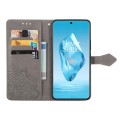 For OnePlus 12R Mandala Flower Embossed Leather Phone Case(Gray)