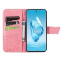 For OnePlus 12R Butterfly Love Flower Embossed Leather Phone Case(Pink)