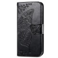 For Huawei  Nova 12 Pro Butterfly Love Flower Embossed Leather Phone Case(Black)