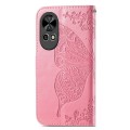 For Huawei  Nova 12 Pro Butterfly Love Flower Embossed Leather Phone Case(Pink)
