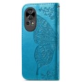 For Huawei Nova 12 Butterfly Love Flower Embossed Leather Phone Case(Blue)