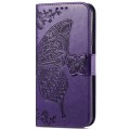 For Huawei Nova 12 Butterfly Love Flower Embossed Leather Phone Case(Dark Purple)