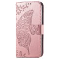 For Huawei Nova 12 Butterfly Love Flower Embossed Leather Phone Case(Rose Gold)