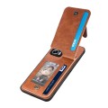 For Redmi Note 11T Pro 5G Carbon Fiber Vertical Flip Zipper Phone Case(Brown)