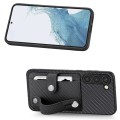 For Samsung Galaxy S22+ 5G Wristband Kickstand Wallet Back Phone Case with Tool Knife(Black)