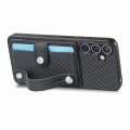 For Samsung Galaxy S24+ 5G Wristband Kickstand Wallet Back Phone Case with Tool Knife(Black)