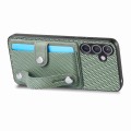 For Samsung Galaxy S24+ 5G Wristband Kickstand Wallet Back Phone Case with Tool Knife(Green)