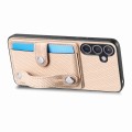 For Samsung Galaxy S24+ 5G Wristband Kickstand Wallet Back Phone Case with Tool Knife(Khaki)