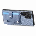 For Samsung Galaxy S24 Ultra 5G Wristband Kickstand Wallet Back Phone Case with Tool Knife(Blue)