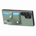 For Samsung Galaxy S24 Ultra 5G Wristband Kickstand Wallet Back Phone Case with Tool Knife(Green)