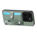 For Xiaomi 14 Pro Wristband Kickstand Card Wallet Back Phone Case with Tool Knife(Green)