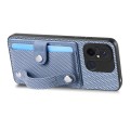 For Redmi 12C Wristband Kickstand Card Wallet Back Phone Case with Tool Knife(Blue)