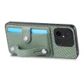 For Redmi 12C Wristband Kickstand Card Wallet Back Phone Case with Tool Knife(Green)