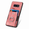 For Samsung Galaxy S10e Retro Skin-feel Ring Card Wallet Phone Case(Pink)