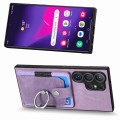 For Samsung Galaxy S24 Ultra 5G Retro Skin-feel Ring Card Wallet Phone Case(Purple)