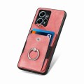 For Redmi Note 12 4G Retro Skin-feel Ring Card Wallet Phone Case(Pink)