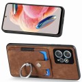 For Redmi Note 12 4G Retro Skin-feel Ring Card Wallet Phone Case(Brown)