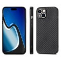 For  iPhone 15 Carbon Fiber Texture Leather Back Phone Case(Black)