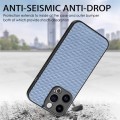 For iPhone 15 Pro Carbon Fiber Texture Leather Back Phone Case(Blue)