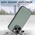 For iPhone 15 Pro Carbon Fiber Texture Leather Back Phone Case(Green)