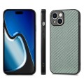 For iPhone 15 Plus Carbon Fiber Texture Leather Back Phone Case(Green)