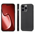 For iPhone 15 Pro Max Carbon Fiber Texture Leather Back Phone Case(Black)