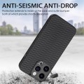 For iPhone 15 Pro Max Carbon Fiber Texture Leather Back Phone Case(Black)