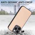For iPhone 15 Pro Max Carbon Fiber Texture Leather Back Phone Case(Khaki)