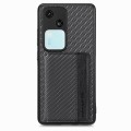 For vivo S18 Carbon Fiber Magnetic Card Bag Phone Case(Black)