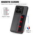 For Xiaomi 14 Carbon Fiber Magnetic Card Bag Phone Case(Black)