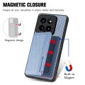 For Xiaomi 14 Carbon Fiber Magnetic Card Bag Phone Case(Blue)