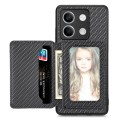 For Redmi Note 13 5G Carbon Fiber Magnetic Card Bag Phone Case(Black)