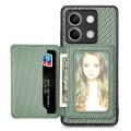 For Redmi Note 13 5G Carbon Fiber Magnetic Card Bag Phone Case(Green)