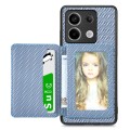 For Redmi Note 13 Pro 5G Carbon Fiber Magnetic Card Bag Phone Case(Blue)