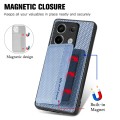 For Redmi Note 13 Pro 5G Carbon Fiber Magnetic Card Bag Phone Case(Blue)