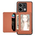 For Redmi Note 13 Pro 5G Carbon Fiber Magnetic Card Bag Phone Case(Brown)