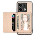 For Redmi Note 13 Pro 5G Carbon Fiber Magnetic Card Bag Phone Case(Khaki)