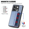 for Redmi Note 13 4G Carbon Fiber Magnetic Card Bag Phone Case(Blue)