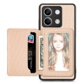 for Redmi Note 13 4G Carbon Fiber Magnetic Card Bag Phone Case(Khaki)