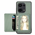 For Redmi Note 13 Pro 4G Carbon Fiber Magnetic Card Bag Phone Case(Green)