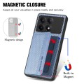 For Xiaomi Poco X6 Pro Carbon Fiber Magnetic Card Bag Phone Case(Blue)