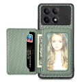 For Xiaomi Poco X6 Pro Carbon Fiber Magnetic Card Bag Phone Case(Green)