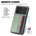 For Xiaomi Poco X6 Pro Carbon Fiber Magnetic Card Bag Phone Case(Green)