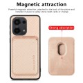 For Xiaomi Redmi Note 13 Pro 4G Carbon Fiber Leather Card Magnetic Phone Case(Khaki)