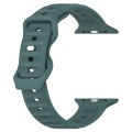 For Apple Watch Ultra 49mm Reverse Buckle Dot Texture Silicone Watch Band(Olive Green)