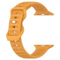 For Apple Watch Ultra 49mm Reverse Buckle Dot Texture Silicone Watch Band(Yellow)