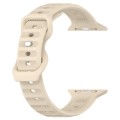 For Apple Watch 8 45mm Reverse Buckle Dot Texture Silicone Watch Band(Khaki)