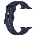 For Apple Watch 8 41mm Reverse Buckle Dot Texture Silicone Watch Band(Midnight Blue)