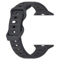 For Apple Watch 7 41mm Reverse Buckle Dot Texture Silicone Watch Band(Dark Gray)
