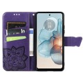 For Motorola Moto G24 Power Butterfly Love Flower Embossed Leather Phone Case(Dark Purple)
